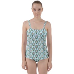 Summer Pattern Twist Front Tankini Set by ExtraAwesomeSauce
