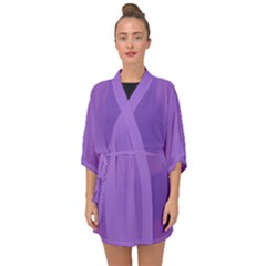 Amethyst Purple Half Sleeve Chiffon Kimono by FashionLane
