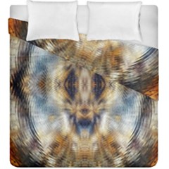 Retro Hippie Vibe Psychedelic Silver Duvet Cover Double Side (king Size) by CrypticFragmentsDesign