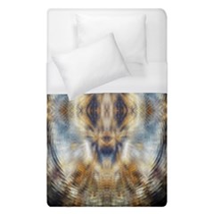 Retro Hippie Vibe Psychedelic Silver Duvet Cover (single Size) by CrypticFragmentsDesign