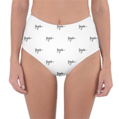 Tribal Style Symbol Drawing Print Pattern Reversible High-waist Bikini Bottoms by dflcprintsclothing