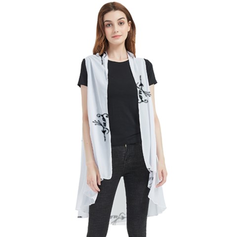 Tribal Style Symbol Drawing Print Pattern Sleeveless Chiffon Waistcoat Shirt by dflcprintsclothing