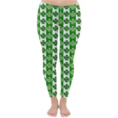 Clover Leaf Shamrock St Patricks Day Classic Winter Leggings by Dutashop