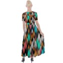 Abstract Triangle Tree Button Up Short Sleeve Maxi Dress View2