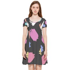 Many Colors Pattern Seamless Inside Out Cap Sleeve Dress by Dutashop