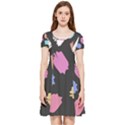 Many Colors Pattern Seamless Inside Out Cap Sleeve Dress View1