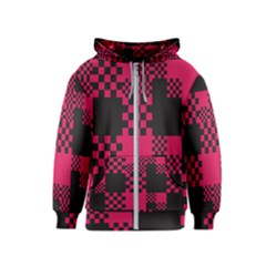 Cube Square Block Shape Kids  Zipper Hoodie by Dutashop