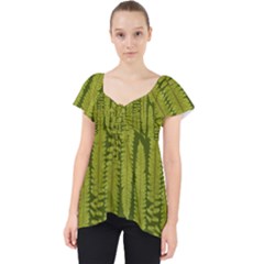 Fern Texture Nature Leaves Lace Front Dolly Top by Dutashop