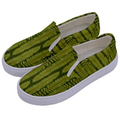 Fern Texture Nature Leaves Kids  Canvas Slip Ons by Dutashop