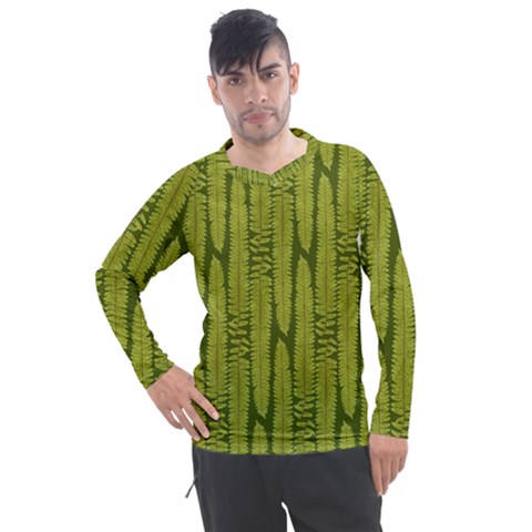 Fern Texture Nature Leaves Men s Pique Long Sleeve Tee by Dutashop