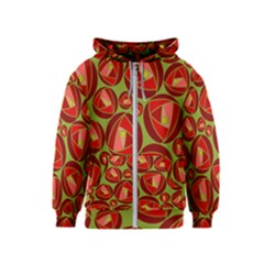 Abstract Rose Garden Red Kids  Zipper Hoodie by Dutashop