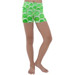 Hexagon Windows Kids  Lightweight Velour Yoga Shorts by essentialimage365