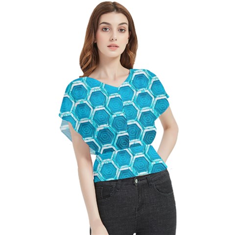 Hexagon Windows Butterfly Chiffon Blouse by essentialimage365