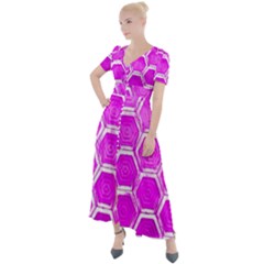 Hexagon Windows Button Up Short Sleeve Maxi Dress by essentialimage365