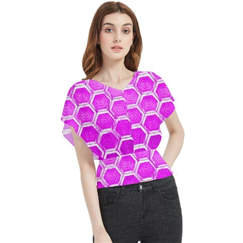 Hexagon Windows Butterfly Chiffon Blouse by essentialimage365
