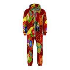 Floral Abstract Hooded Jumpsuit (kids) by icarusismartdesigns