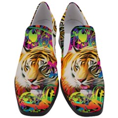 Tiger In The Jungle Women Slip On Heel Loafers by icarusismartdesigns