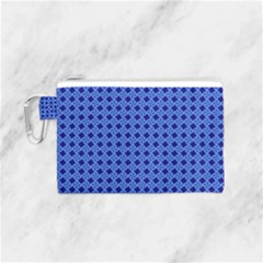 Basket Weave Basket Pattern Blue Canvas Cosmetic Bag (small) by Dutashop