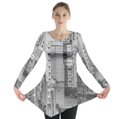 Aerial View Montevideo Uruguay Long Sleeve Tunic  by dflcprintsclothing