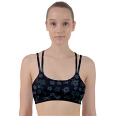 Blue Turtles On Black Line Them Up Sports Bra by contemporary