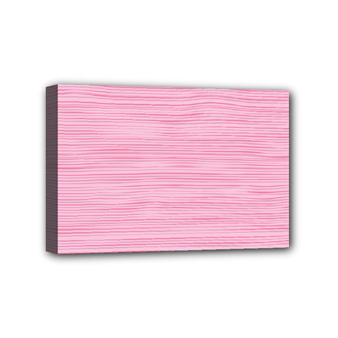 Pink Knitted Pattern Mini Canvas 6  X 4  (stretched) by goljakoff