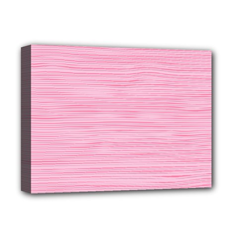 Pink Knitted Pattern Deluxe Canvas 16  X 12  (stretched)  by goljakoff