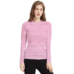 Pink Knitted Pattern Women s Long Sleeve Rash Guard by goljakoff