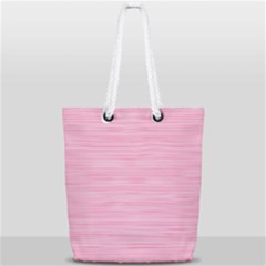 Pink Knitted Pattern Full Print Rope Handle Tote (small) by goljakoff