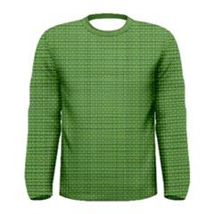 Green Knitted Pattern Men s Long Sleeve Tee by goljakoff