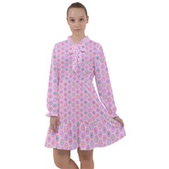 Hexagonal Pattern Unidirectional All Frills Chiffon Dress by Dutashop