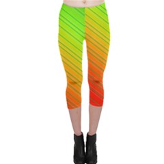 Orange Green Gradient Hunter Capri Leggings  by Dutashop
