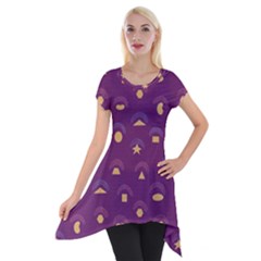 Geometric Figures Short Sleeve Side Drop Tunic by SychEva