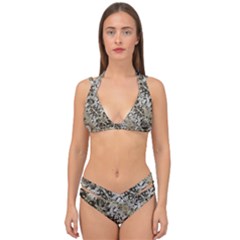 Vintage Ornate Interlace Pattern Double Strap Halter Bikini Set by dflcprintsclothing