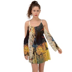 Elephant Mandala Kimono Sleeves Boho Dress by goljakoff