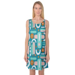 Abstract Shapes Sleeveless Satin Nightdress by SychEva