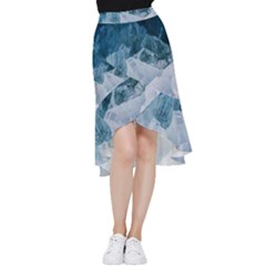 Blue Sea Waves Frill Hi Low Chiffon Skirt by goljakoff
