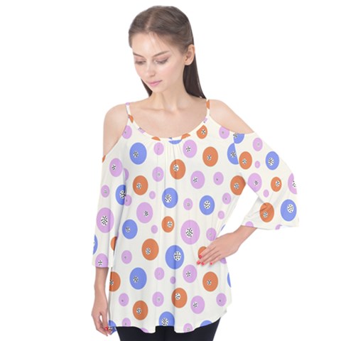 Multicolored Circles Flutter Tees by SychEva