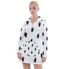 Vampire Hand Motif Graphic Print Pattern Women s Long Sleeve Casual Dress by dflcprintsclothing