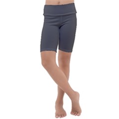 Carbon Grey Kids  Lightweight Velour Cropped Yoga Leggings by FabChoice