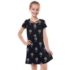 Ancient Greek Artwork Motif Pattern Kids  Cross Web Dress by dflcprintsclothing