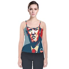 Trump2 Velvet Spaghetti Strap Top by goljakoff