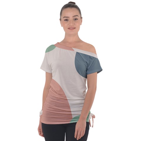 Abstract Shapes  Off Shoulder Tie-up Tee by Sobalvarro