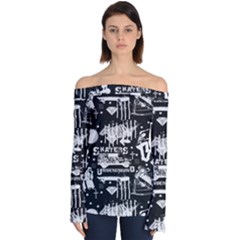 Skater-underground2 Off Shoulder Long Sleeve Top by PollyParadise