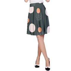Black Peach White  A-line Skirt by Sobalvarro