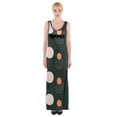 Black Peach White  Thigh Split Maxi Dress by Sobalvarro