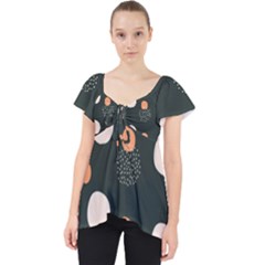 Black Peach White  Lace Front Dolly Top by Sobalvarro