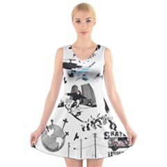 Skaterunderground V-neck Sleeveless Dress by PollyParadise