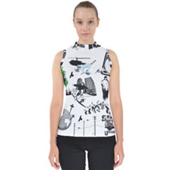 Skaterunderground Mock Neck Shell Top by PollyParadise