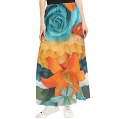 Spring Flowers Maxi Chiffon Skirt by LW41021