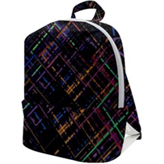 Criss-cross Pattern (multi-colored) Zip Up Backpack by LyleHatchDesign